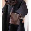 YUYULA Damen Vintage Leder Schulter Crossbody Tasche
