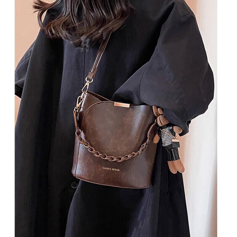 YUYULA Damen Vintage Leder Schulter Crossbody Tasche