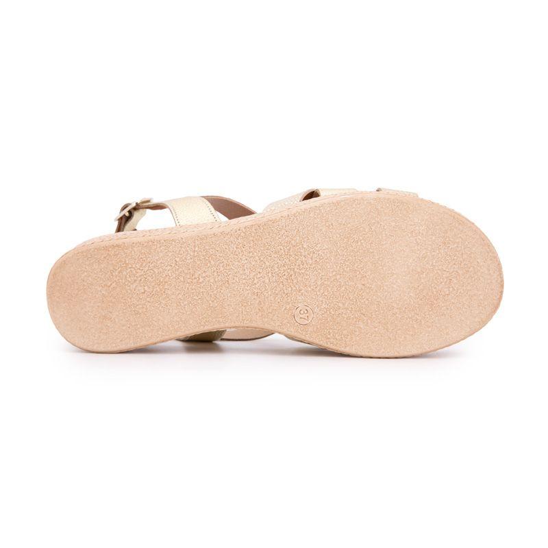 Sandales compensées gold imprimé croco Femme BIOSTOCK