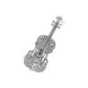 Elegant Unisex Violin Brooch with Rhinestones - Fashionable and Versatile Accessory