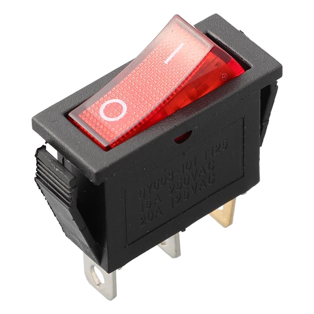 Červená Zelená Modrá Žlutá Obdélníkový západkový neonový kolébkový spínač ONOFF 3 pin