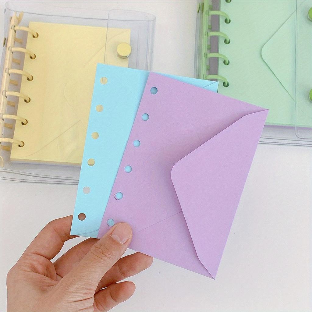 30PCS 6-Hole Zipperless Binder Pockets – A7 Size Envelopes for Binder Wallet, Budget Organizer Inserts, Loose Leaf Money Folder Pouch