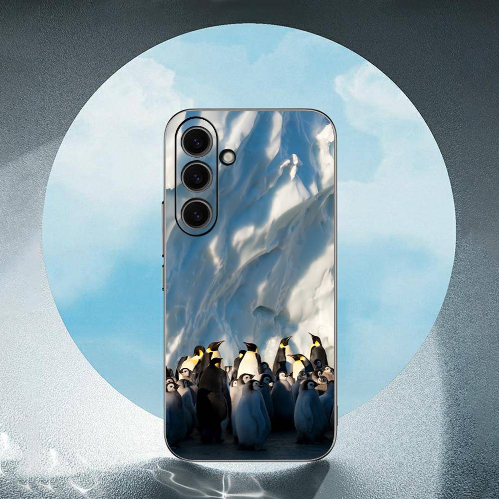Lovely Penguin For Samsung Galaxy S23 S24 S25 Ultra S22 Plus S21 Black Soft Case Waterproof Soft Case