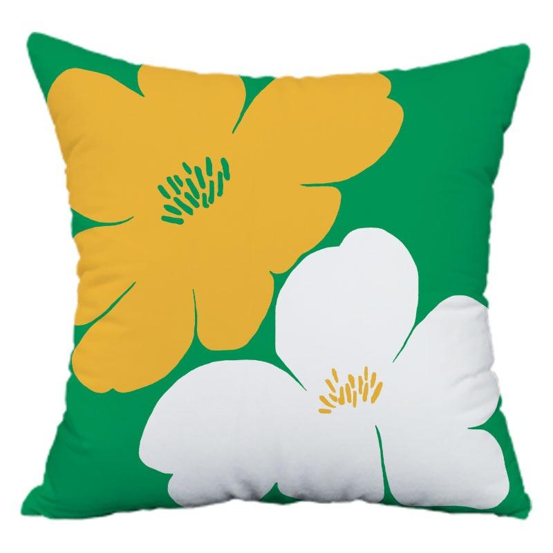 Green and Yellow Geometric Pillowcase Dormitory Decoration Office Living Room Sofa Home Pillowcase