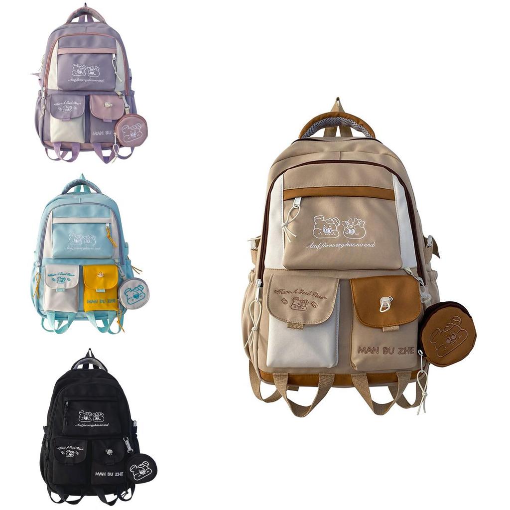 Nylon Backpack With Breathable Design For School Teens Characters Included)**