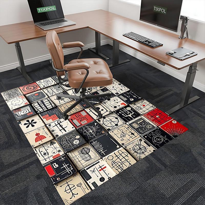 1pc Abstract Art Office Chair Mat - Abstract Patterns, Geometric Shapes, and Minimalist Designs for Your Home or Office Decor | Perfect Gift for Any O