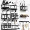 6 Pack Self Adhesive Shower Storage Racks Large Capacity Shampoo Holder Bath Organizer  Home Decor