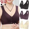 Tamanho positivo (80-105) Sutiã com Fecho Frontal Fino Algodão Macio Feminino Tamanho Grande Sem Aro Colete Roupa Íntima Push Up Respirável Macio Bralette