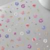 Embossed Realistic Dried Flower Nail Art Stickers - Japanese Style Graffiti Wildflowers