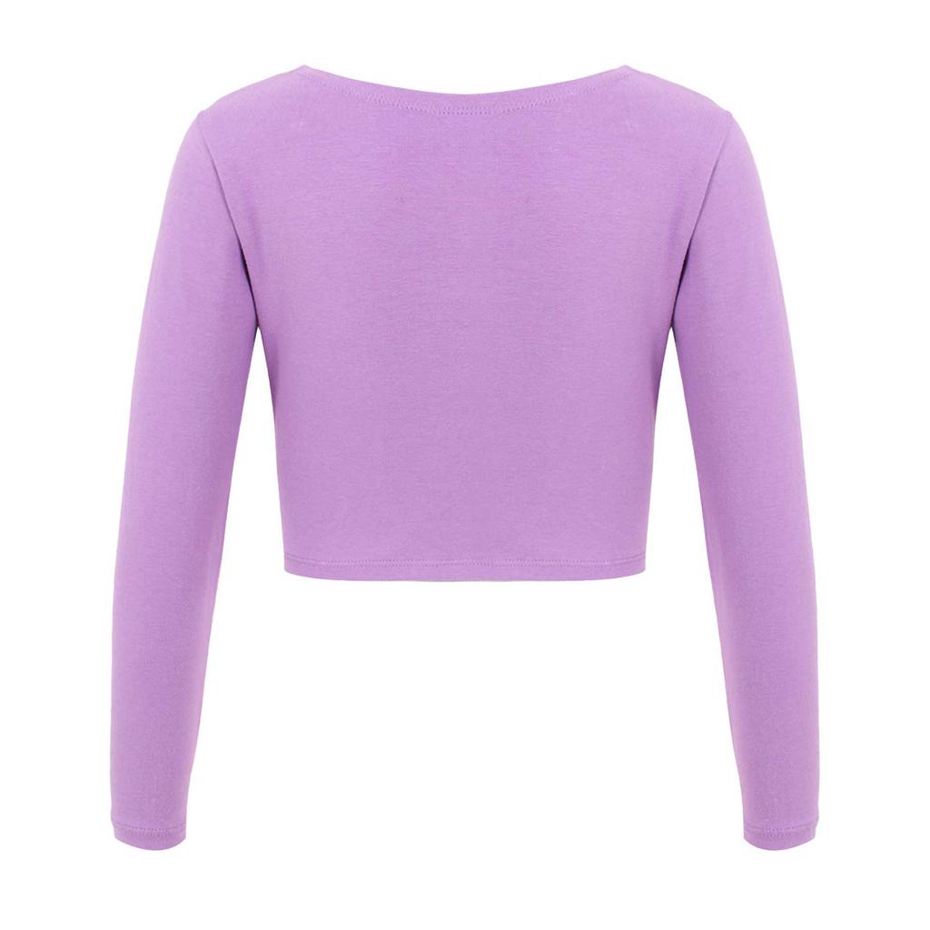 Mädchen Langarm V-Ausschnitt Knoten vorne Einfarbig Tanzjacke Langarm Warmes Ballettanzug