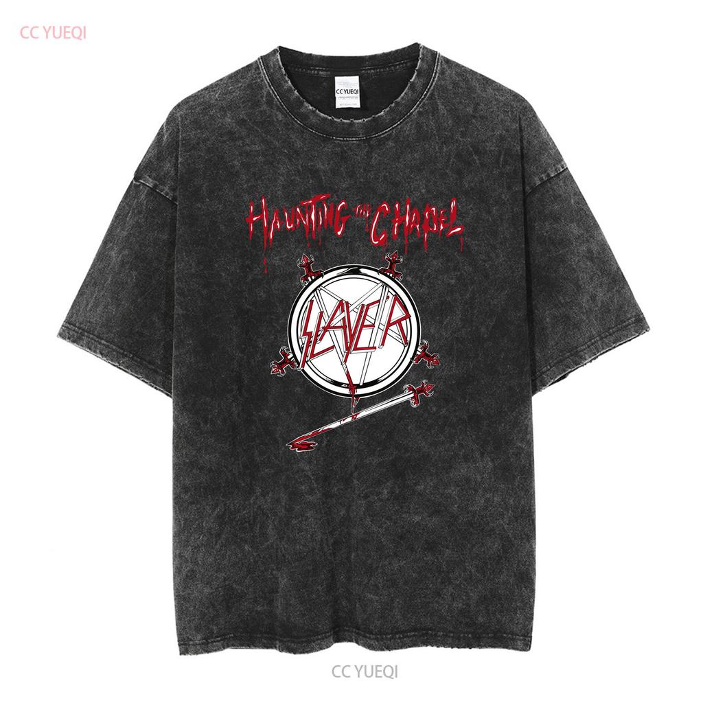 Slayer Haunting The Chapel T Shirt Mens Medium M Heavy Metal vintage Washed Stretched homme streetwear designer clothes Unisex