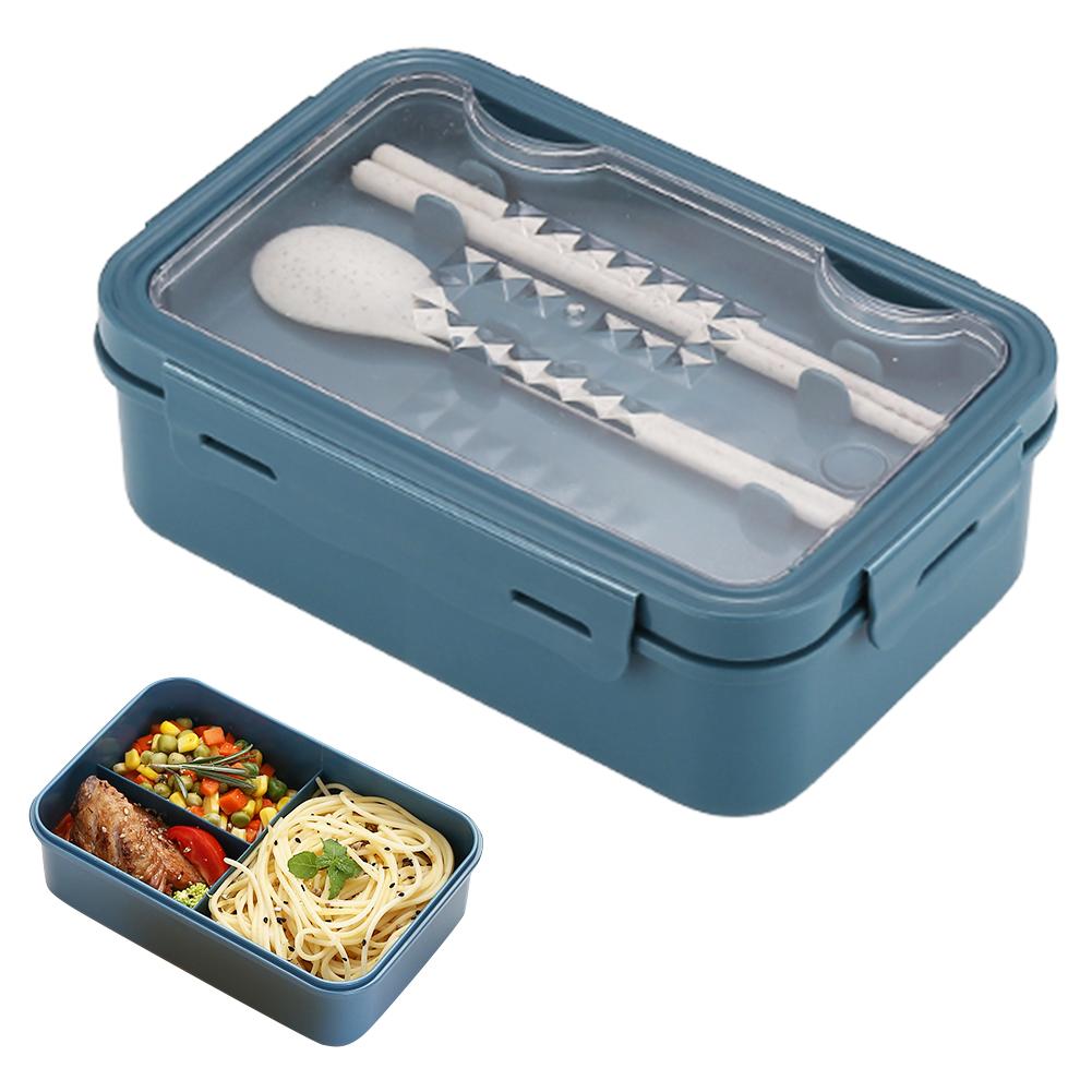 Brotdosen Bento-Boxen Auslaufsichere Brotdosen für Mikrowelle Bento-Brotdosen mit 3 Fächern und Geschirr