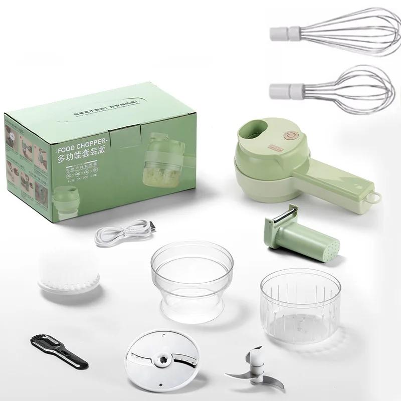 Vegetable Chopper 1PC Household Multifunctional  Rechargeable Garlic Beater Cooker Peeler Brush Dish Whisk Handheld Cooker