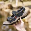 Fashion Genuine Leather Men's Sandals Outdoor Sports Beach Shoes Non-Slip Roman Sandals Cool Open Toe Flats Quick Dry Wading Aqua Shoes