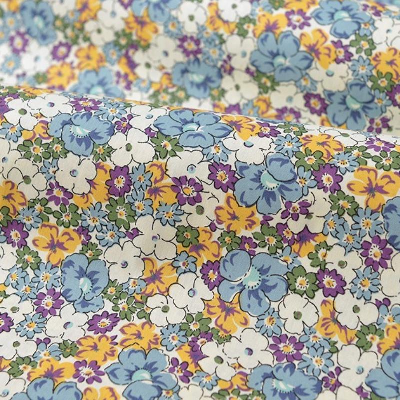 Classics Pastoral Floral Poplin Cotton Fabric DIY Children's Wear Cloth Make Bedding Quilt Decoration Home Sewing Cloth