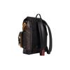 COACH Hudson 30 flap drawstring closure exterior cow leather details school bag backpack backpack large size men's mahogany color with buttercup color