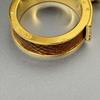 Used HERMES Scarf ring Kelly Cadena motif metal/leather 14.7g gold Brown plating