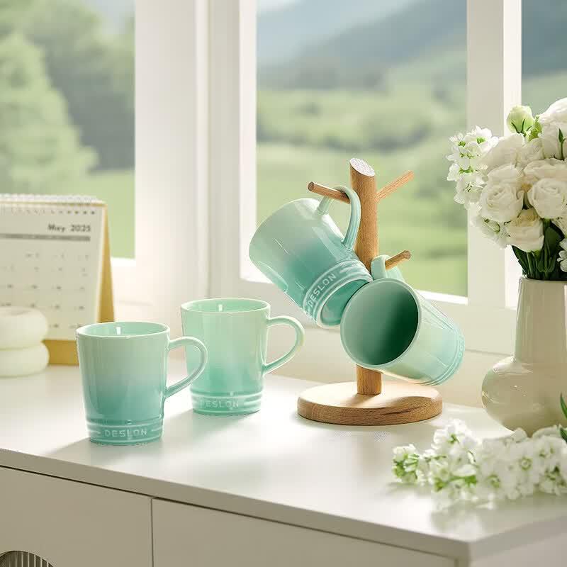 DESLON Warm Sun Series 4-Piece Ceramic Cup Set