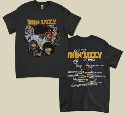 VTG 80s Graphic Thin Lizzy' UK Tour Gift For Fan Unisex Tee