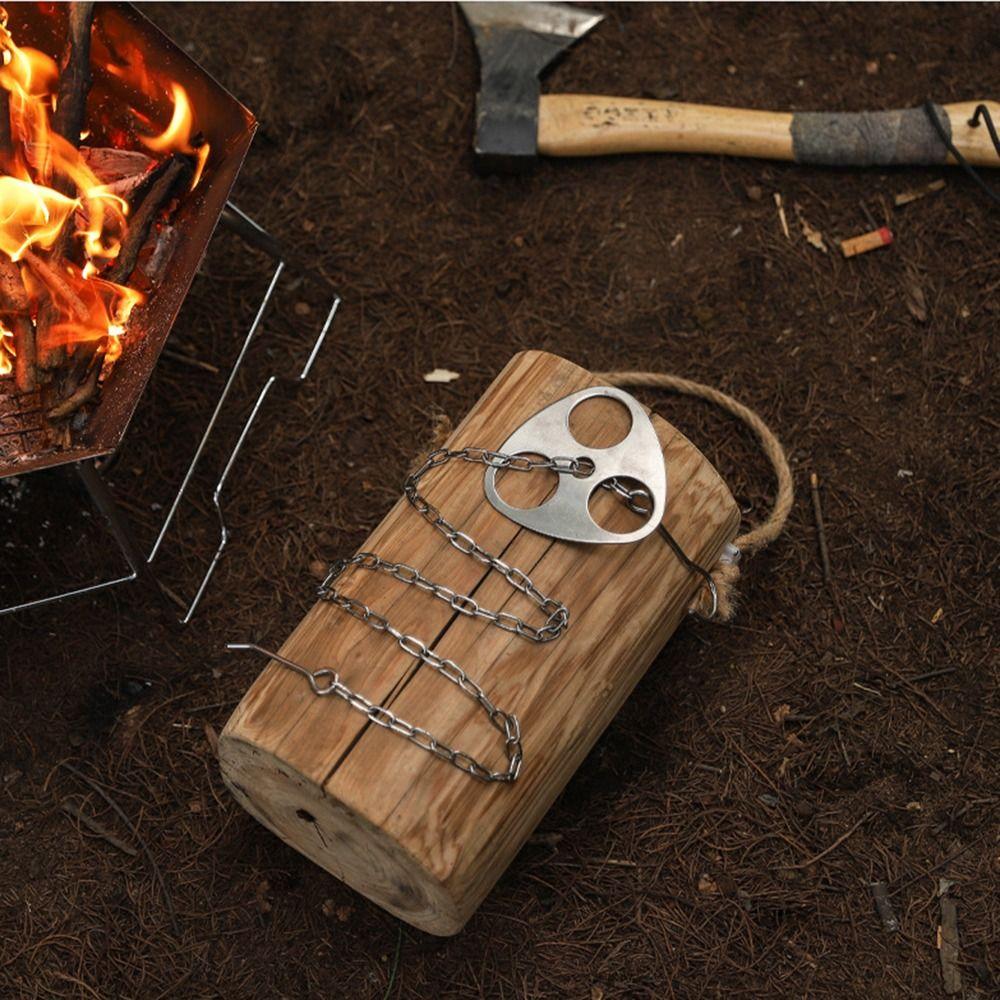 Stainless Steel Outdoor Cooking Hanging Rack Barbecue Triangle Stand  Bonfire Party