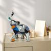 Elephant Figurine Glossy Statue Modern Resin Sculpture for Collectors, Living Room, Office