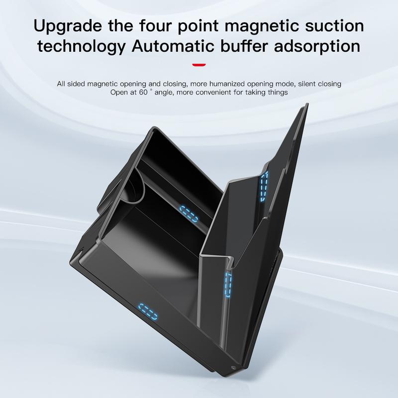 Magnetic Center Console Hidden Storage Box For Tesla Model 3/Y Juniper  Armrest Hidden Organizer Hidden Storage Box Accessory
