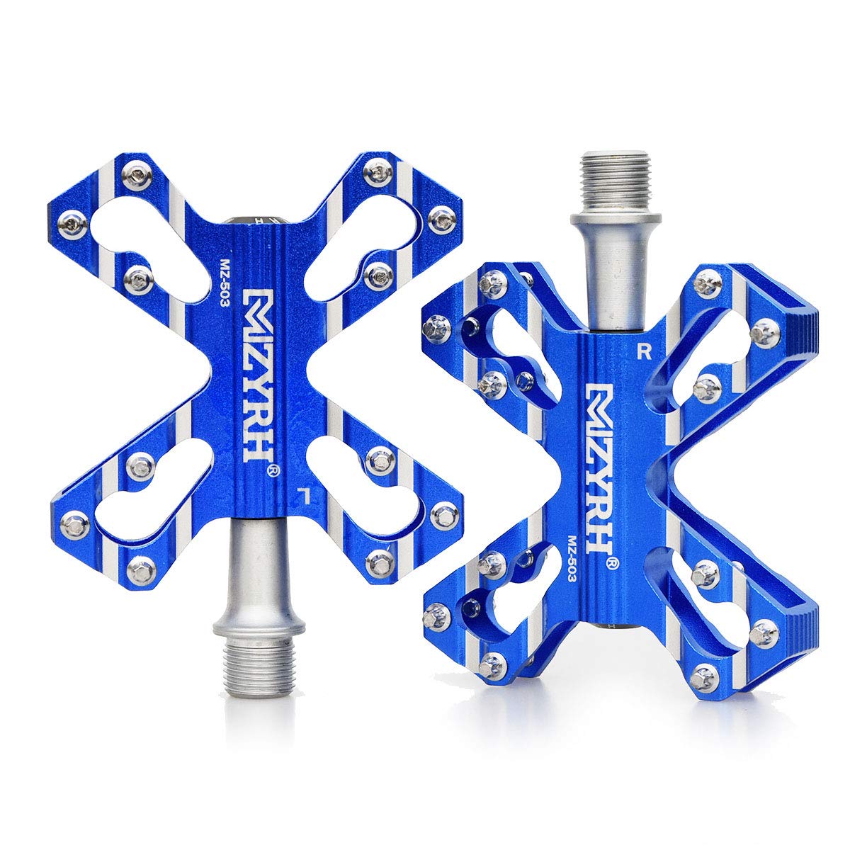 

ThinkTop Bicycle Aluminum for Road and Mountain Blue 3-Bearing Pedals, 9/16 Axle, Ultra-Lightweight Alloy, High-Strength Lubricant, Bikes, MTBs,