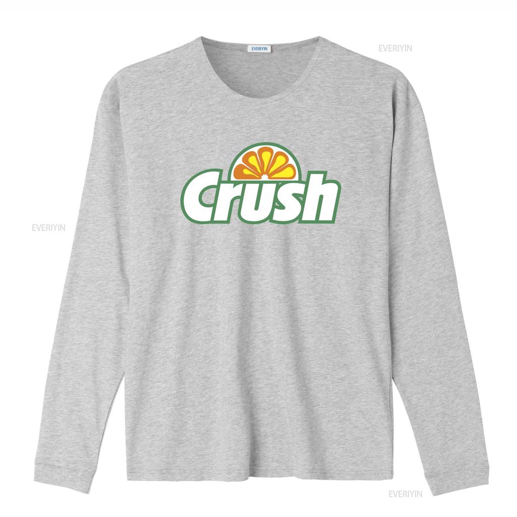 Retro Style Orange Crush Logo T Shirt for Men and Women vintage Washed homme Slightly fashion Stretched Versatile Unisex