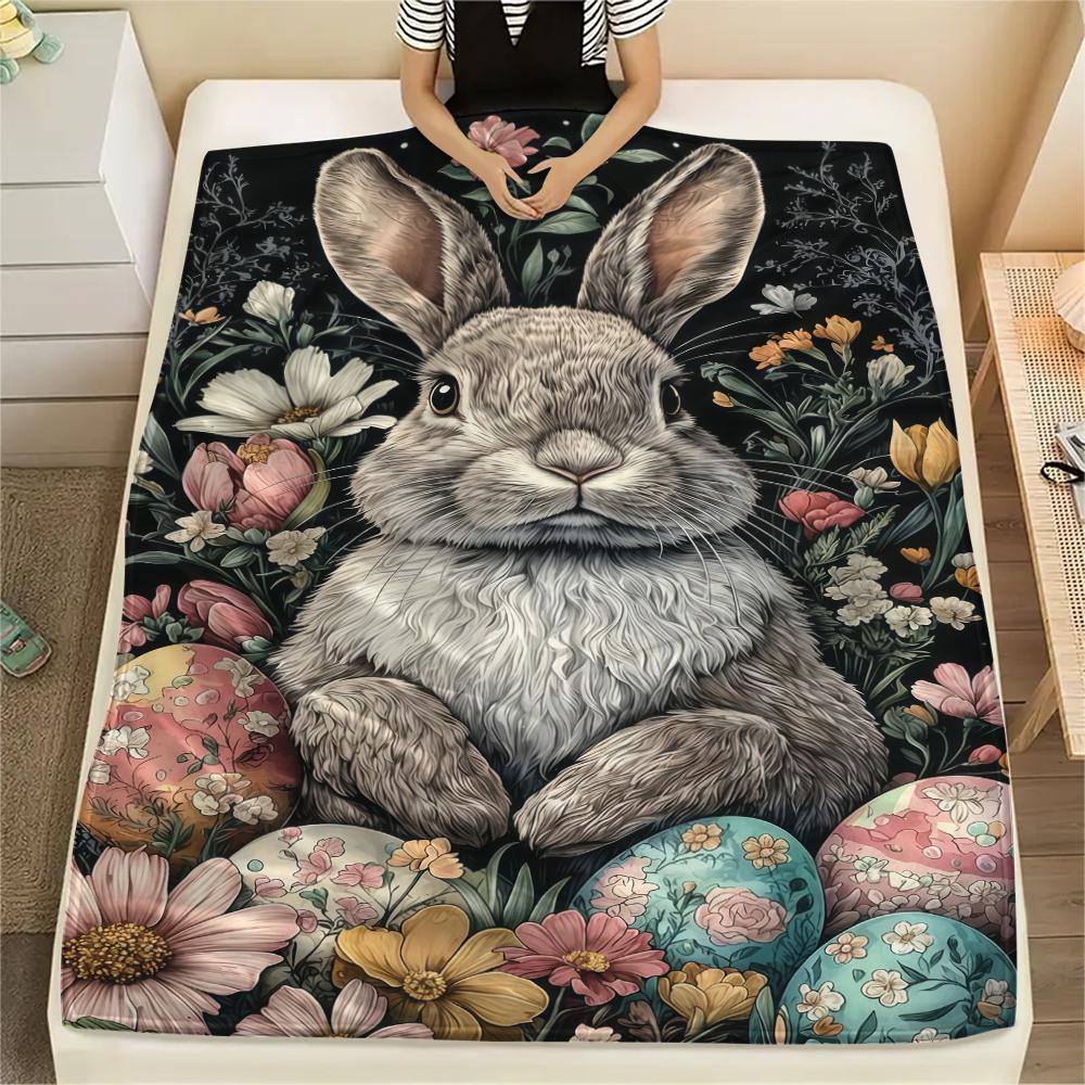 Easter egg Print Flannel Blanket,High quality Comfortable for All Seasons,Home Decor,Warmth and Comfort,Perfect for Christmas Gifts