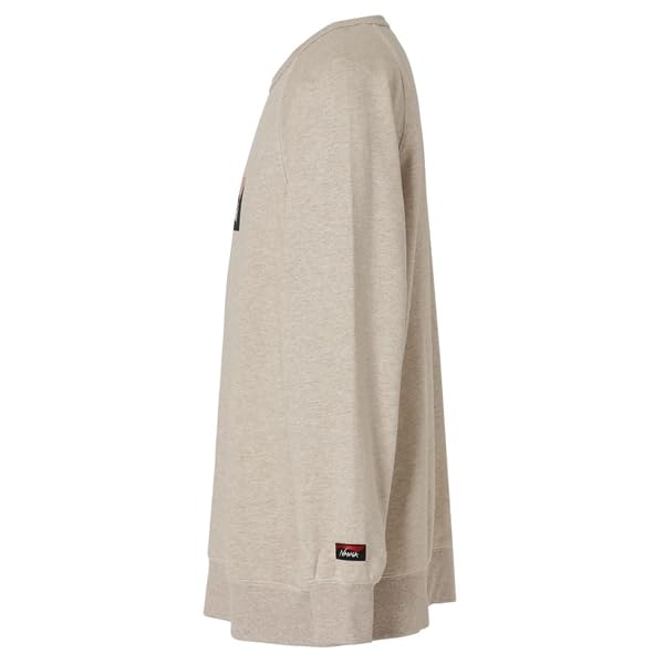 NANGA Men's 2025 ECO HYBRID BOX LOGO SWEATSHIRT, OATMEAL, Size L (NW2441-1F001-A)