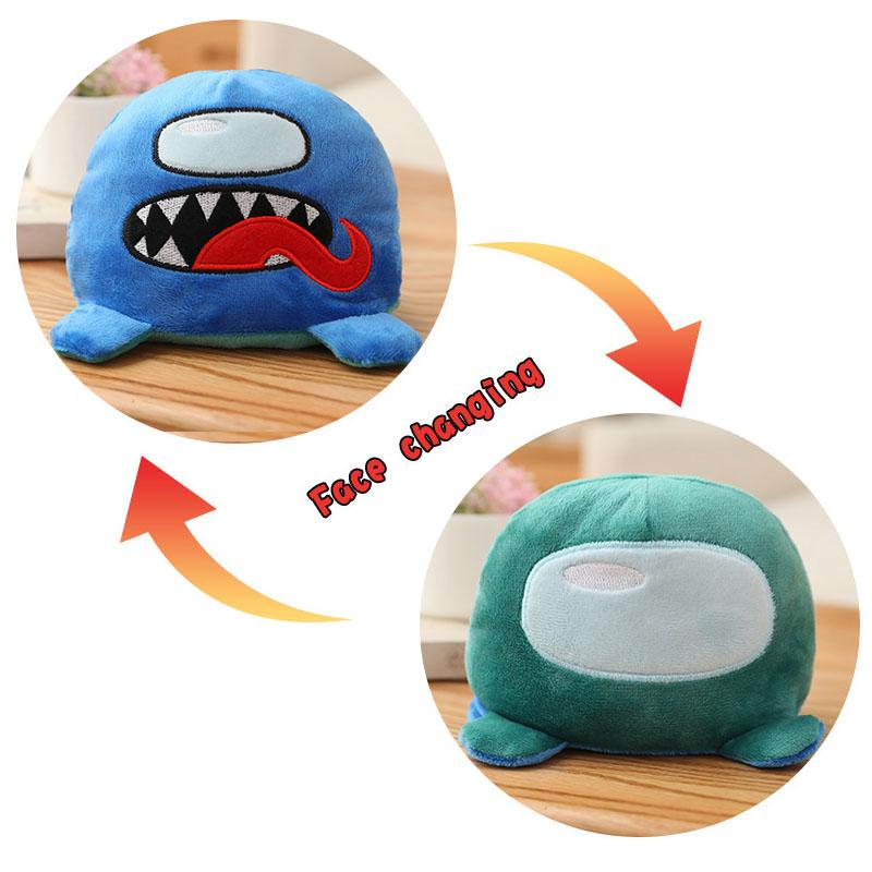 

Двусторонняя реверсивная мягкая игрушка для детей, кавайное животное, милая плюшевая кукла Blue+Green