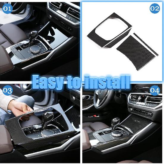 TINKI Car Center Console Gear Shift Panel Cover Trim Compatible for BMW 3 Series 3GT G20 G21 G22 G23 G26 G28 2019 2020 2021 2022 2023 2024 2025
