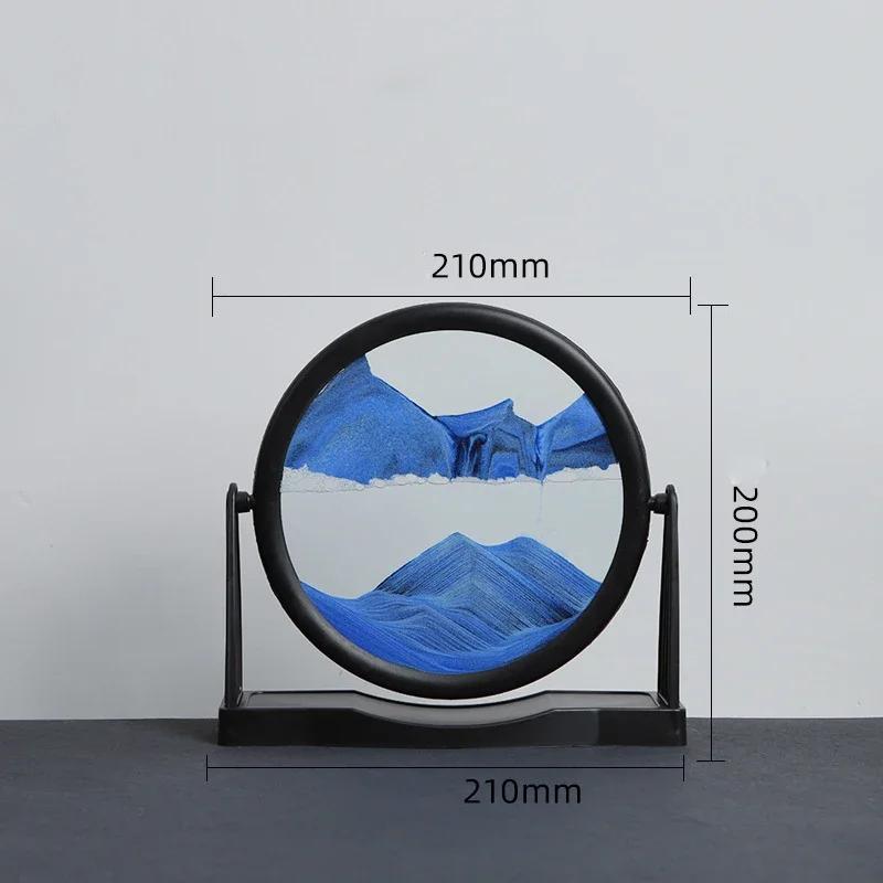 

Вращающийся песочный пейзаж, картина из движущегося песка, живопись текучим песком, 3D жидкие песочные часы, круглое стекло, зыбучий песок, декор для офиса и дома