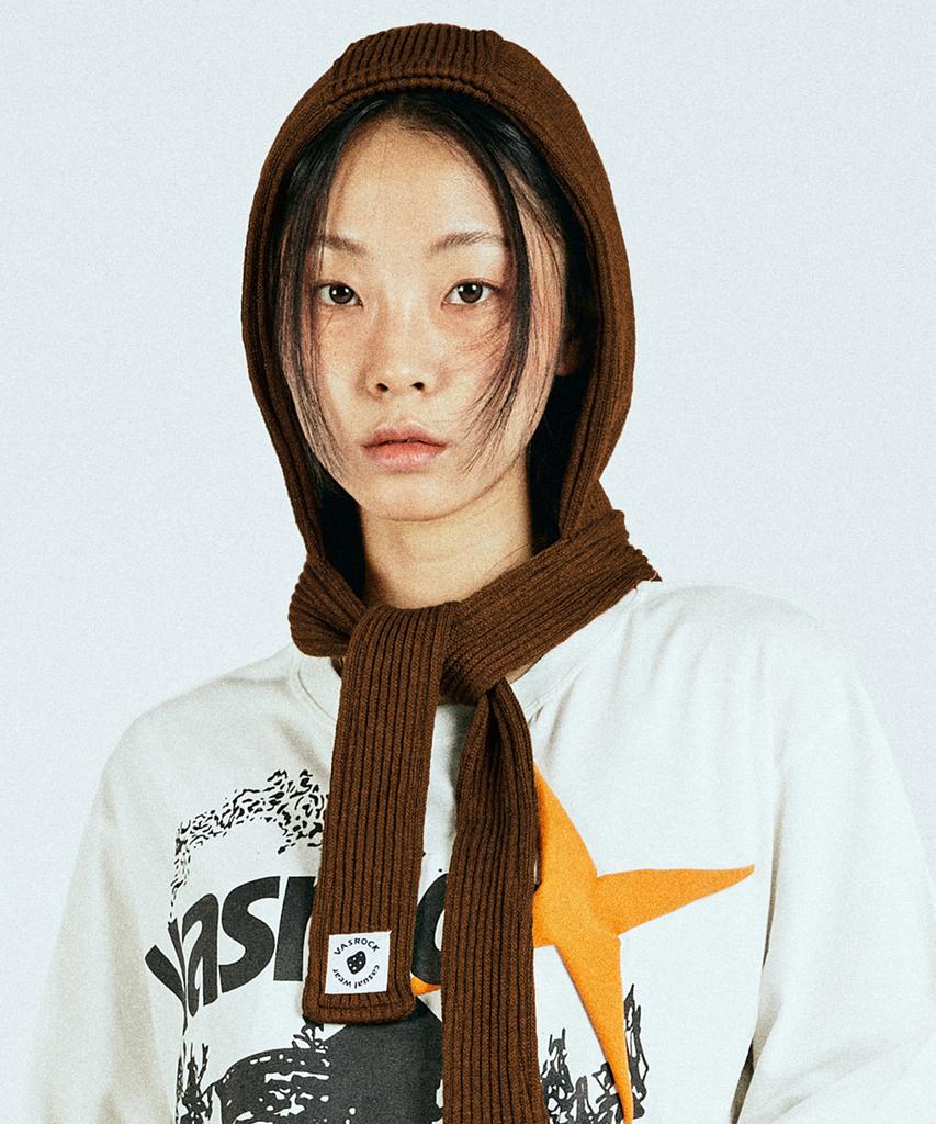 VASROCK Churros Knit Scarf Balaclava Brown