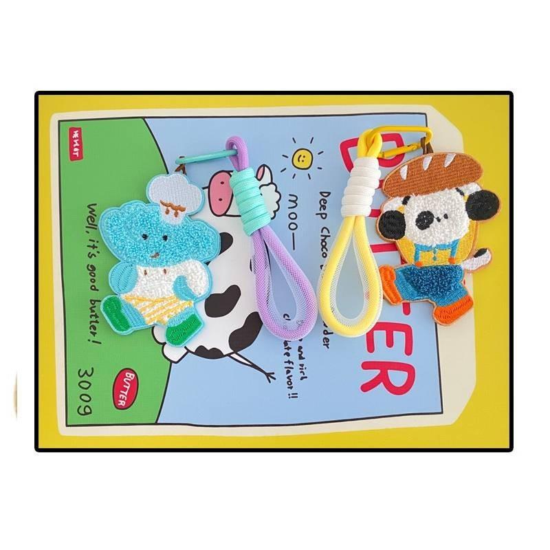 Dog Cartoon Embroidery Animal Toy Doll Keychain Bag Pendant Gift Accessories