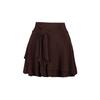Brown Ruffle Detailed Flounce Mini Knitted Skirt Twoaw24et00214