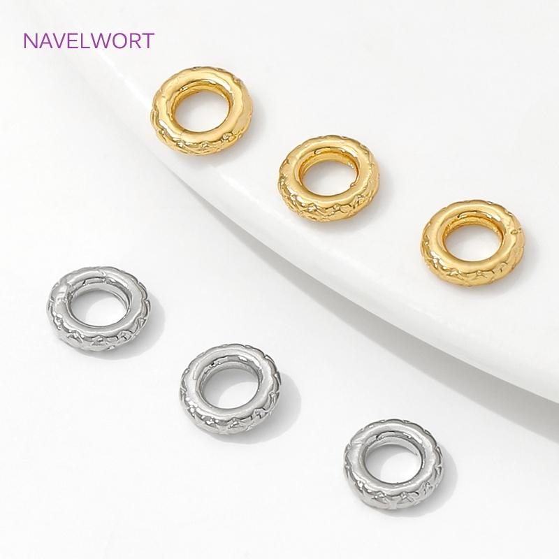 6.5mm*1.6mm 18K Gold Plated Brass Flat Spacer Beads For DIY Necklace Bracelet Making,Separators For Beads,Supplies For Jewelry