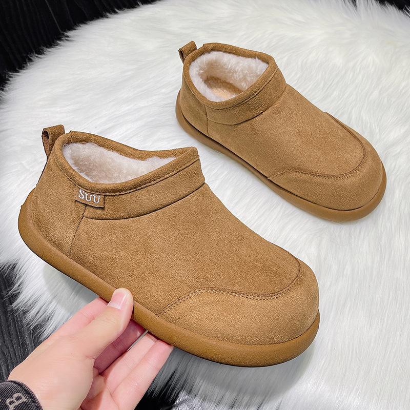 Thick-soled snow boots 22 new winter plush wool shoes warm Boken cotton shoes