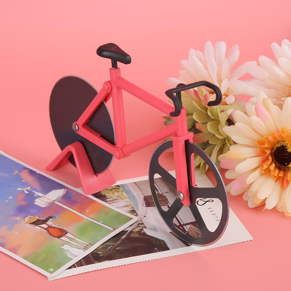 Stainless Steel Innovative Bicycle Shape Pizza Cutter Cutting Tool Kitchen AccessoriesRed
