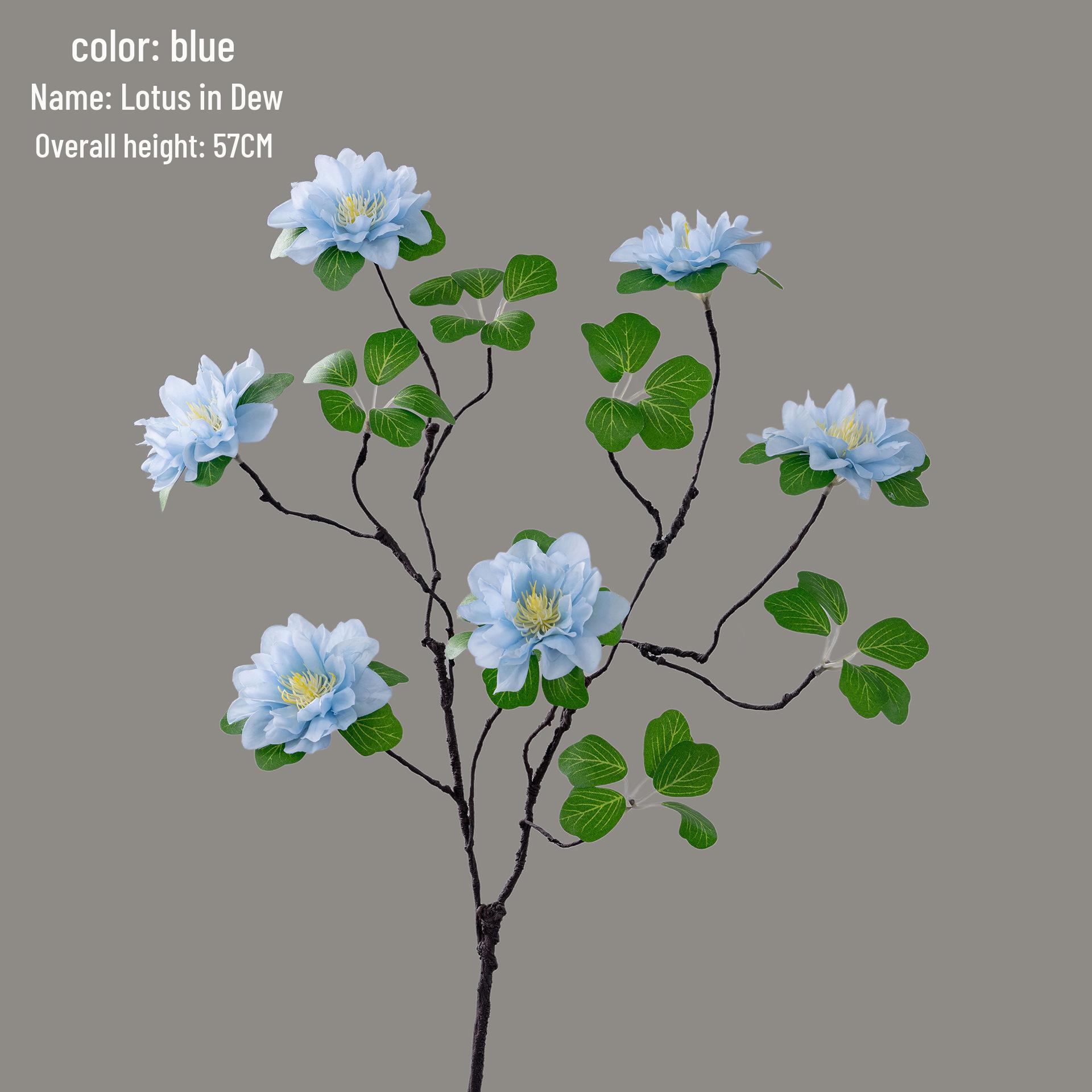 

Искусственная стена и букет из лотоса и розы для украшения дома или свадеб (Модель INSMW44002) синий