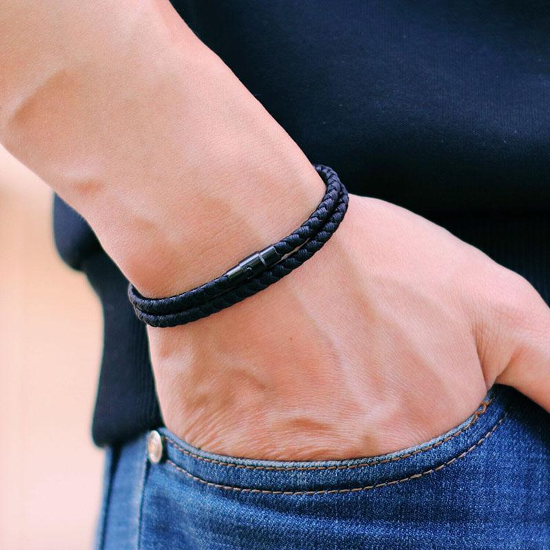 

5 Colors Simple Style Men Bracelet Grade A 4mm Keel Rope Braslet Bilayer Outdoor Sports Survival Braclet Pulseria Homme Joias чёрный