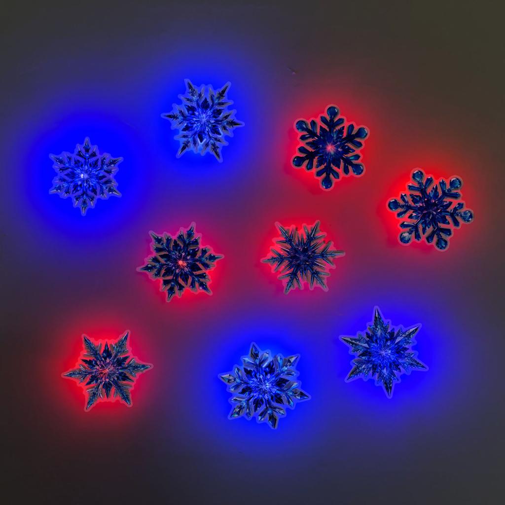 3D Jul LED Ljus Väggdekaler - Jultomte & Snöflinga Design För Festlig Party Atmosfär Dekoration, 3D Stereo & LED Glöd Effekt