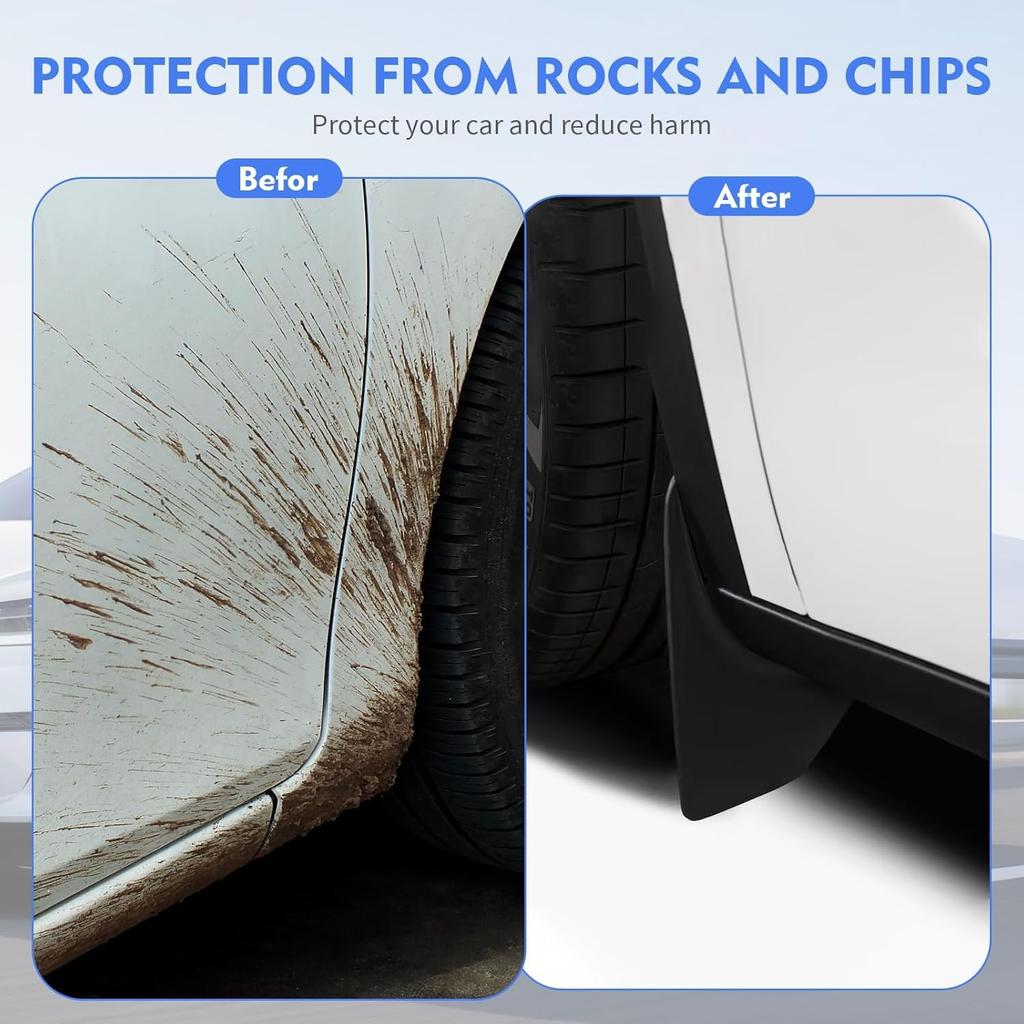 For 2026 2026 Tesla Model Y Model 3 Accessories Mud Flaps Protect Paint No Drilling Required All Weather Splash Guard Body Kits