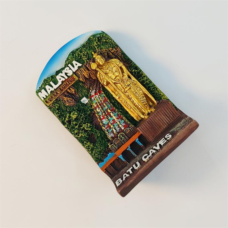 Malaysia Kuala Lumpur Baru Cave 3D Stereoscopic Tourism Souvenirs Resin Painting Decoration Home Refrigerator Magnets