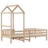 Solid Wood Bed with Canopy 75x190 Cm Pine