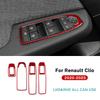 Real Soft Carbon Fiber Sticker LHD RHD Trim For Renault Clio 5 MK5     2024 2025 Car Window Lift Panel Frame