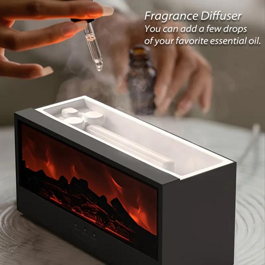 Xiaomi Simulated 3D Flame Aromatherapy Machine Essential Oil Humidifier, with Timed Remote Control of Light Aromatherapy Diffuser