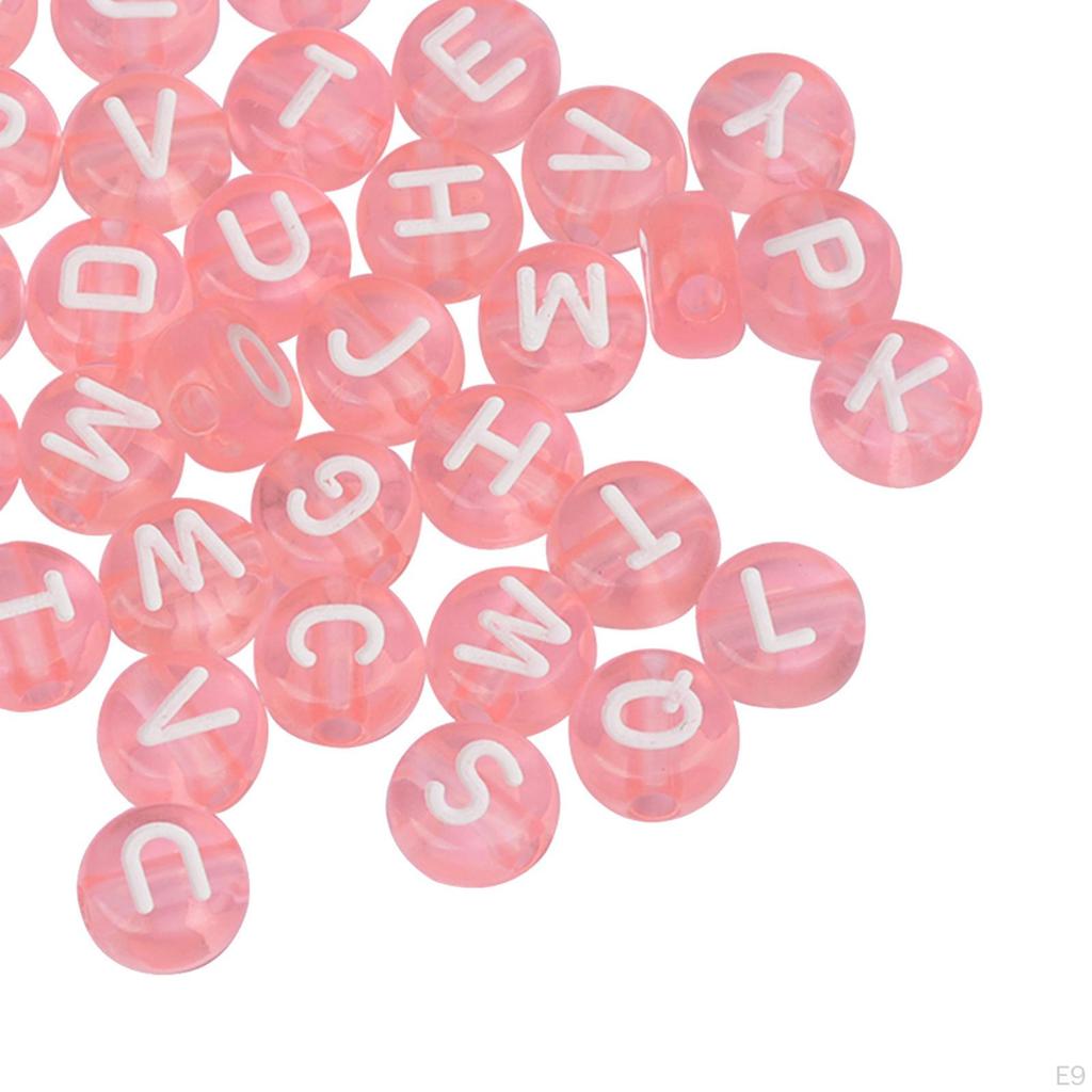 200 Pieces Acrylic Jewelry Beads 1.5 Mm Hole Loose Beads, Alphabetic Number Bead, for Key Chains