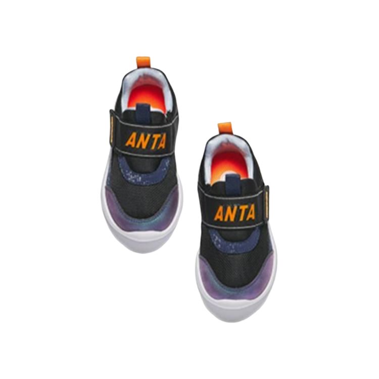 Anta Comfortable Versatile Non-Slip Durable Low-Top Walking Shoes Baby Shoes Black Blue A12430012-1