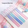 15cm Transparent Cat Paw Straight & Wavy Ruler for Students - Cute Design